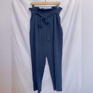 Rachel Roy Blue Pull On High Waisted Belted Paperbag Pants size 6